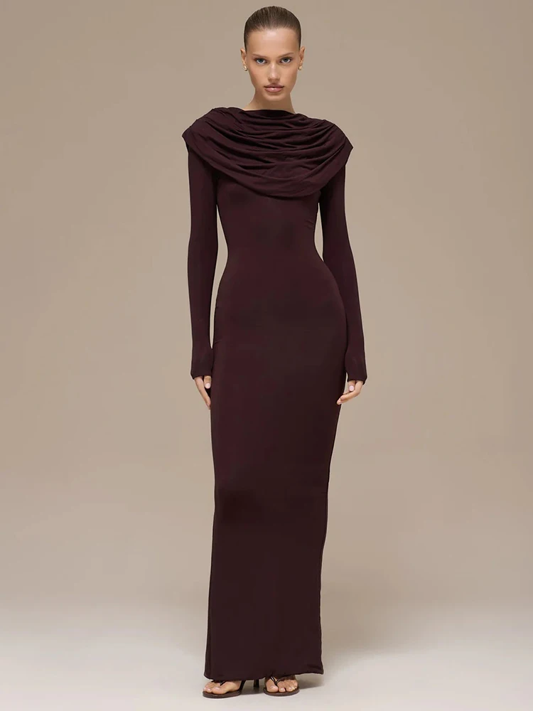 อาร์ติแคท เอเลแกนท์แขนยาวยืดหยุ่นสูงชุดรัดรูปผู้หญิงแฟชั่นชุดราตรีปาร์ตี้ชุดราตรีฤดูใบไม้ร่วงฤดูหนาวชุดเดรส 2026