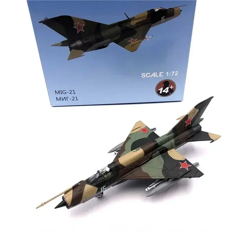 2024 New 1/72 Scale Soviet Union Airforce MIG-21 Mig 21 Mig21 Fighter Air Force Diecast Aircraft Plane Model Alloy AirlineToy