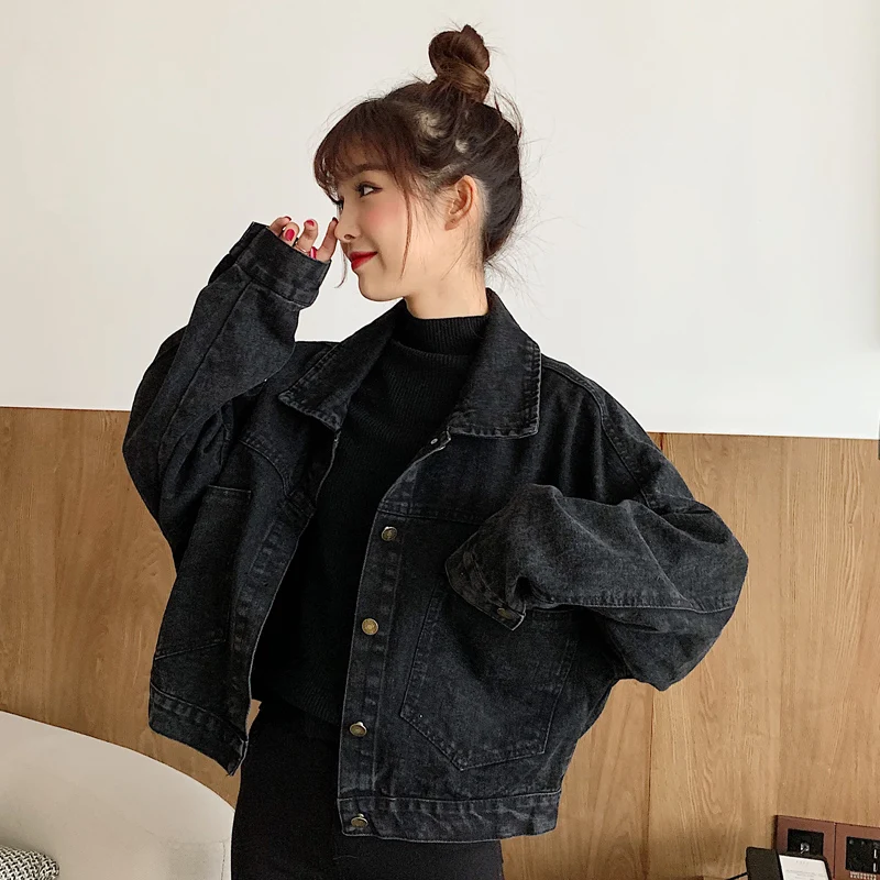 Black denim jacket single style
