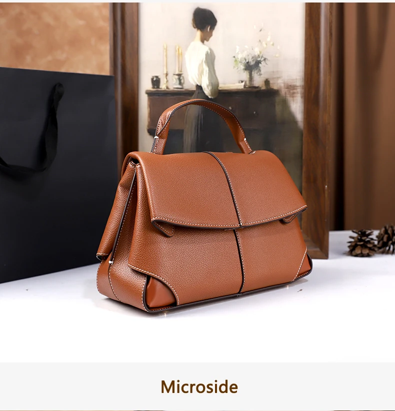 2026 Neue Retro Einfache Handtasche Vielseitig und Elegant Einfarbige Schulter-Umhängetasche Handtasche für Pendler – Detail 12