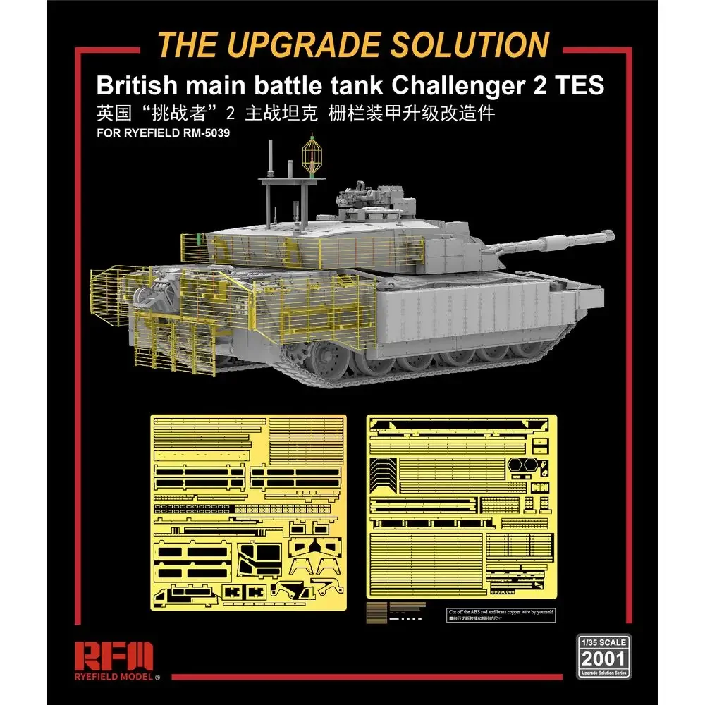 RYEFIELD MODEL RFM RM-2001 1/35 Upgrade Set for Main Battle Tank Challenger 2 TES - Scale model Kit