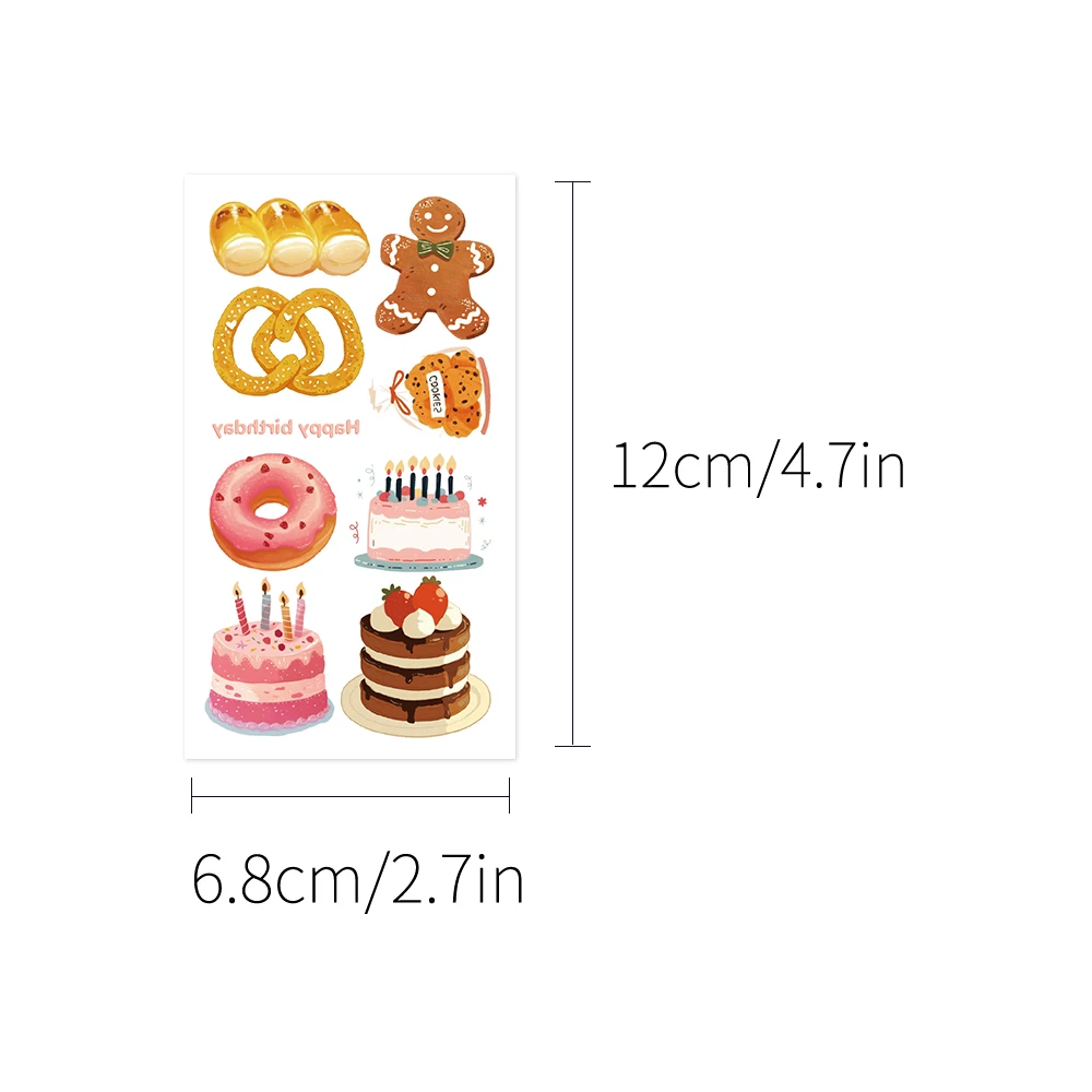 10pcs/set Dessert tattoo stickers Daily travel Body decoration diy temporary tattoo stickers