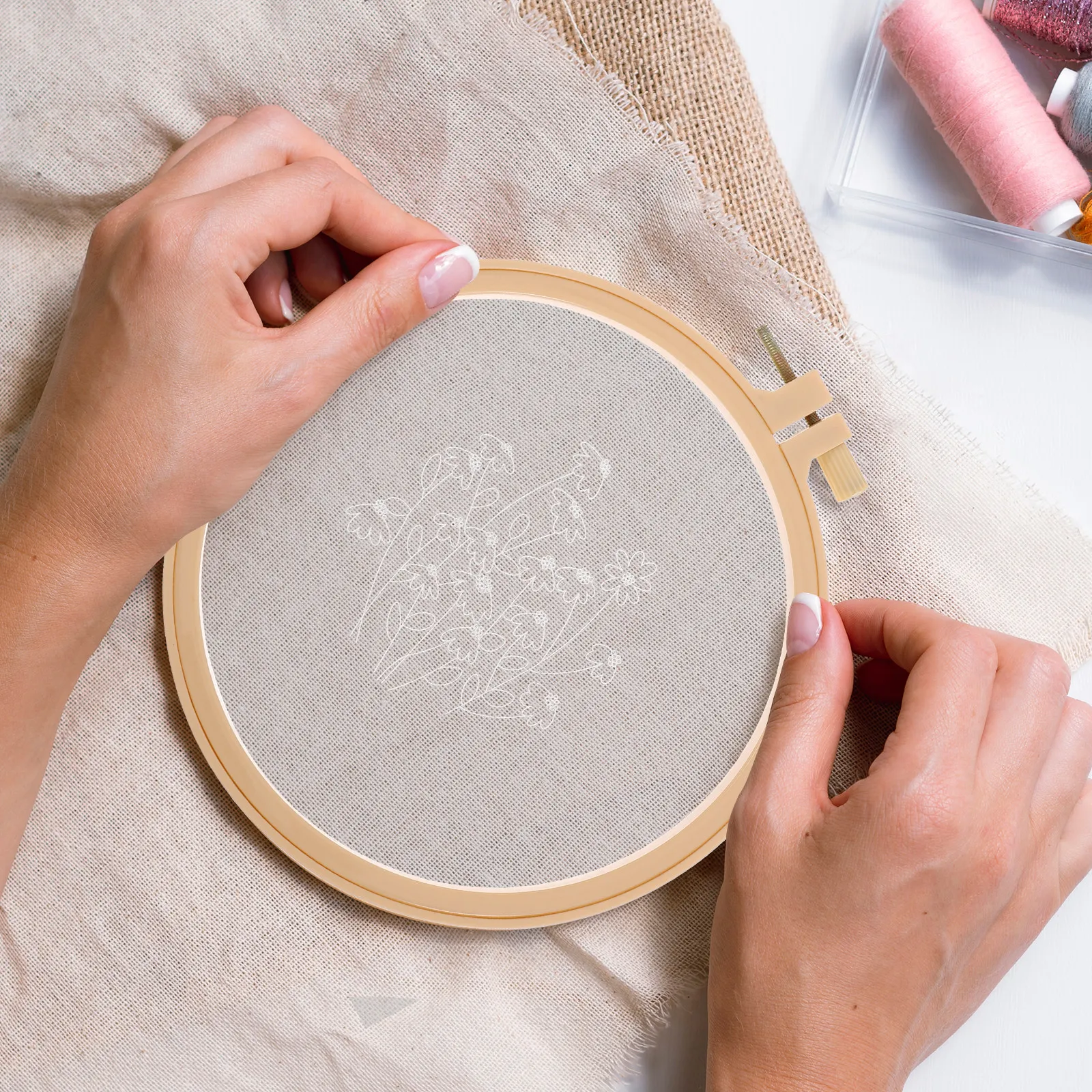 Reusable Cross Stitch Embroidery Kit with Floss – DIY Handicraft Starter Set for Beginners