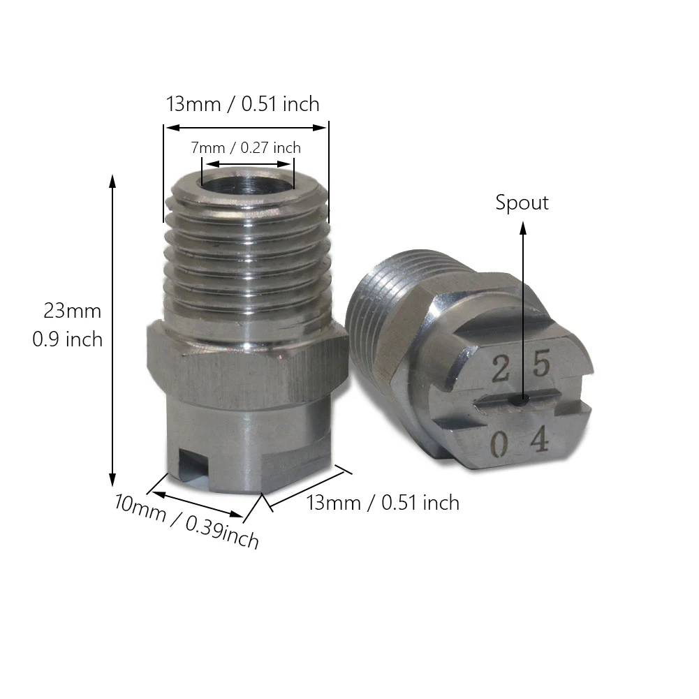 HVV Fan-shaped nozzle High pressure cleaning nozzle 1/4 outer wire Aperture Diameter 0.66mm 0.91mm 1.3mm 1.6mm Water gun nozzle