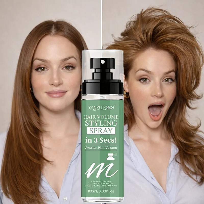 Spray de peinado de 100 ml de acción rápida en 3 segundos, densifica y da volumen al cabello, rizos ondulados, spray fijador para el cabello