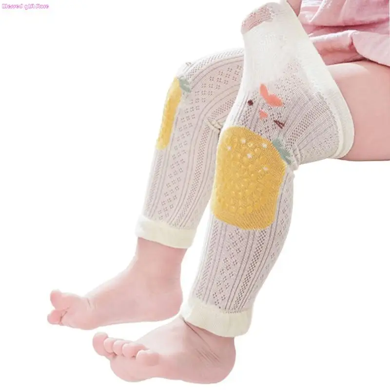 D0JC Stretchy Summer Leg Warmers For Active Children Mesh Ventilation Nonslip Dot Technology Kneepads Knee Guard