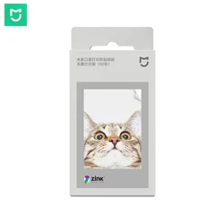 Original Xiaomi ZINK Pocket Printer Paper Self-adhesive Photo Print 50pcs Sheets Xiaomi 3-inch Mini Pocket Photo Printer