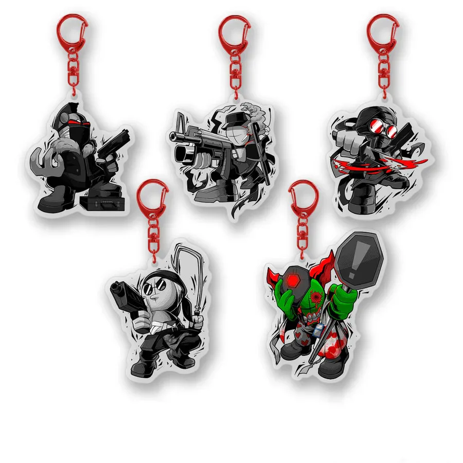 Sanford llavero de Anime para mujer Deimos llavero acrílico hombre dibujos animados locura llavero colgante adorno accesorios regalo para Amiga