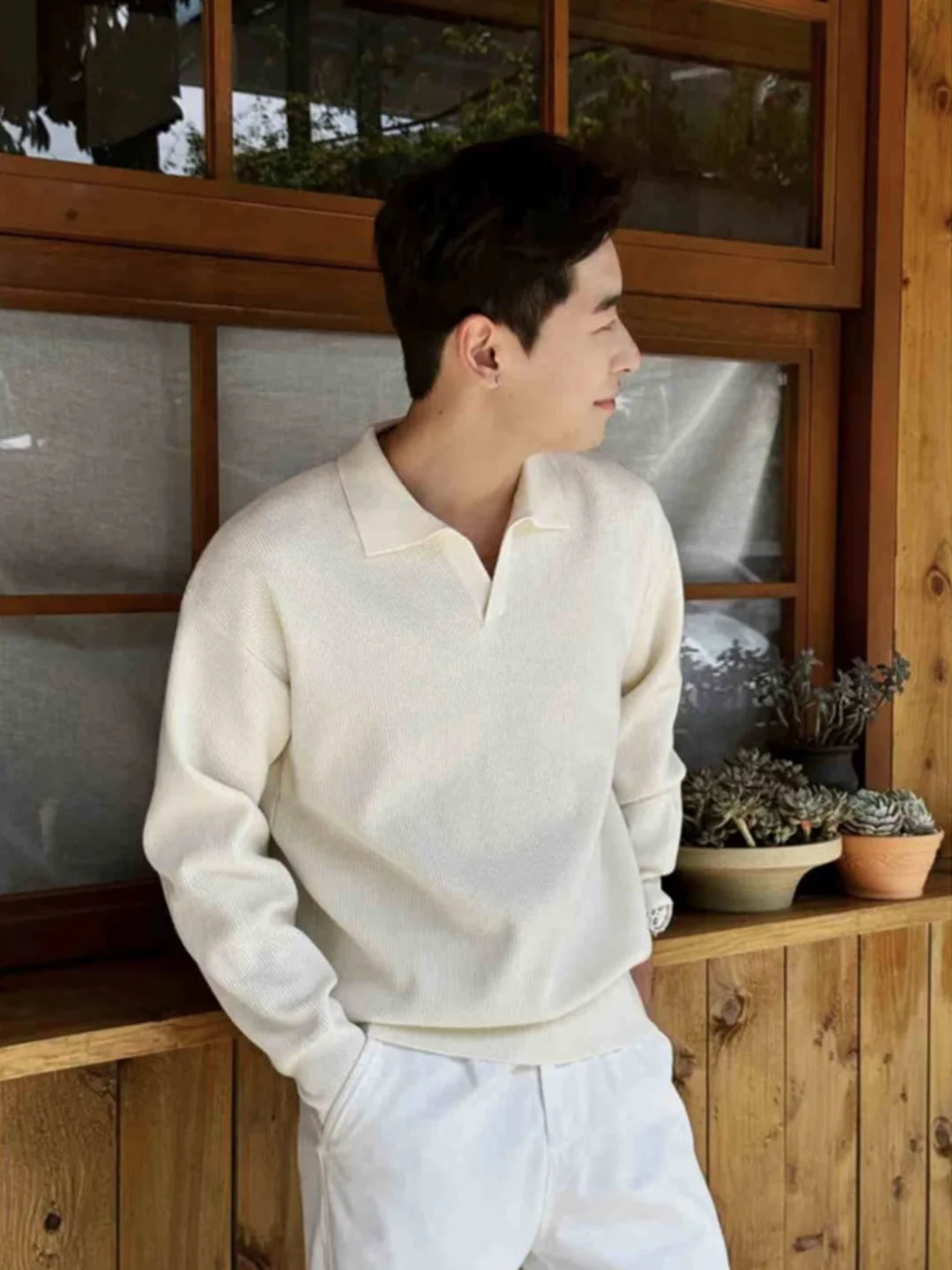 

Итальянский утепленный вязаный свитер мужской осенне-зимний с воротником-стойкой в корейском стиле, элегантный, высококачественный, в стиле Old Money, верхняя одежда