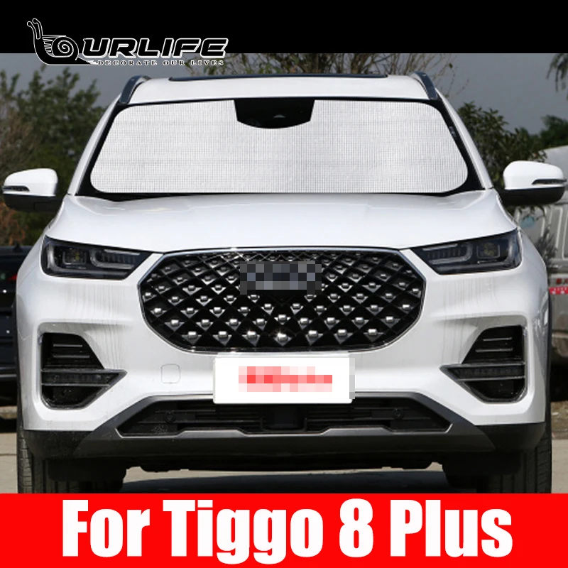 

For Tiggo 8 Plus 2020 2021 2022 Car Window Windshield Sunshade Front UV Protect Reflector Sun Shade Sun Visor Silver