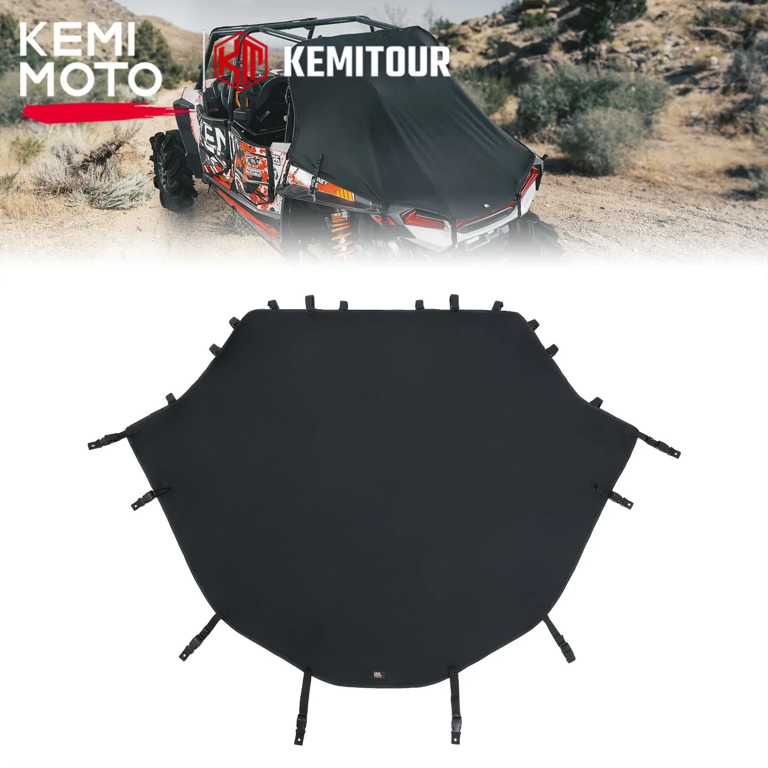 

KEMIMOTO UTV Cargo Bed Cover Compatible with Polaris RZR XP 1000/ XP Turbo 2019-2023 Soft Bed Waterproof Canvas Storage Cover