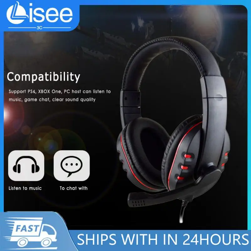 Headphones 3.5mm Wired Gaming Headset Earphones Music For Play Station 4 Game PC Chat computer With Microphone