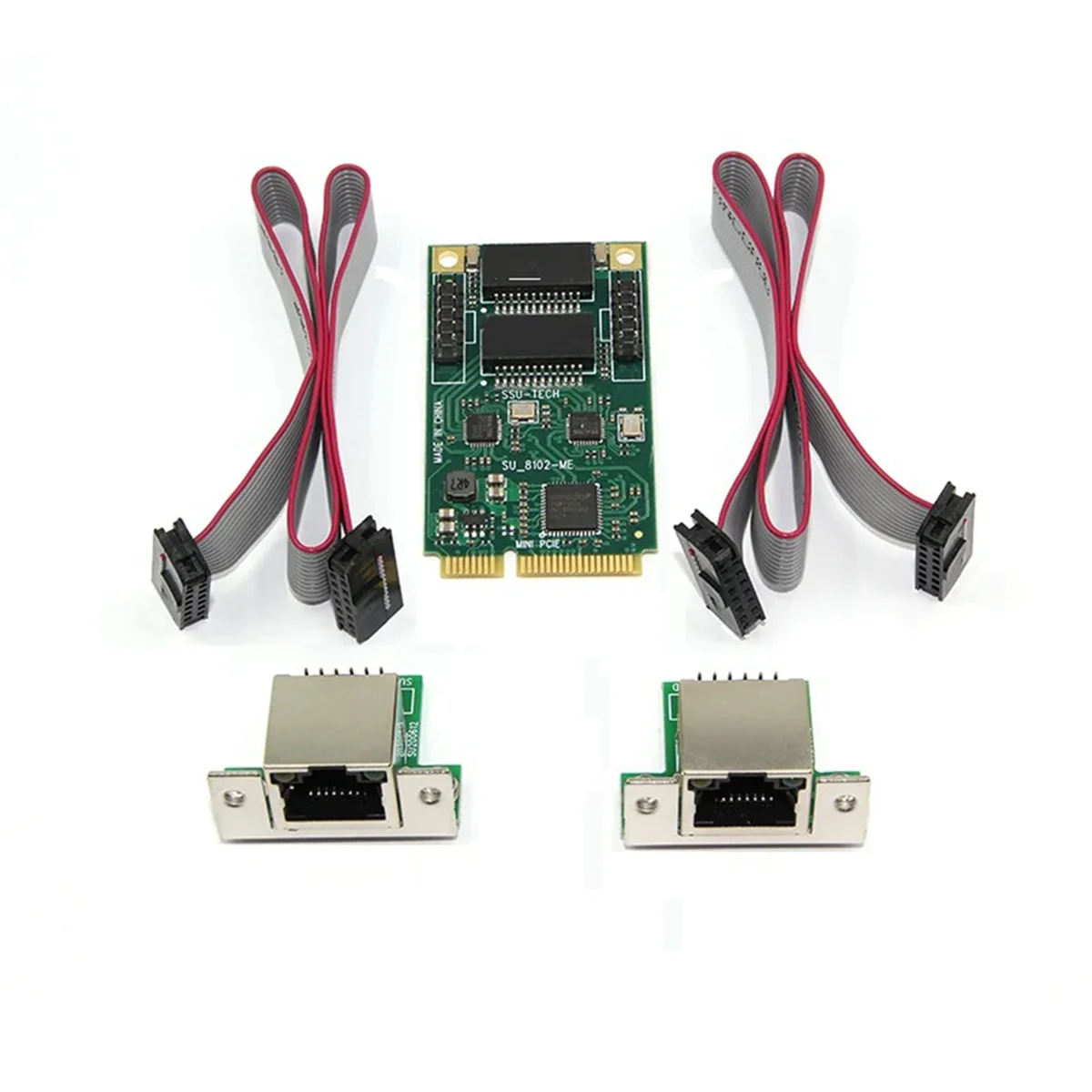 BNGF-Mini PCI-E to 2port Network Card 1000Mbps Gigabit Ethernet 10/100/1000M RJ45 LAN Network Adapter for Computer PC
