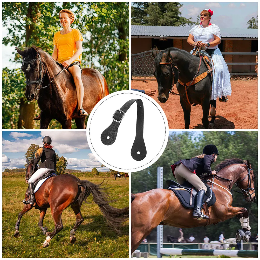 2pcs Adjustable Riding Spurs Straps Durable Pu Equestrian Belt Outdoor Horse Riding Supplies Boot Gear