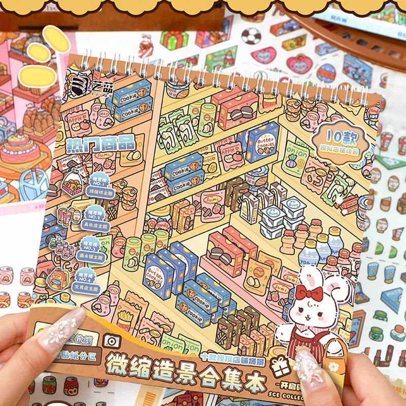 

Набор миниатюрных стикеров Mr.Paper, 27 шт./книга, коллекция стикеров «Симуляция продуктового магазина» для DIY-проектов, тихих книг, дневников, скрапбуков