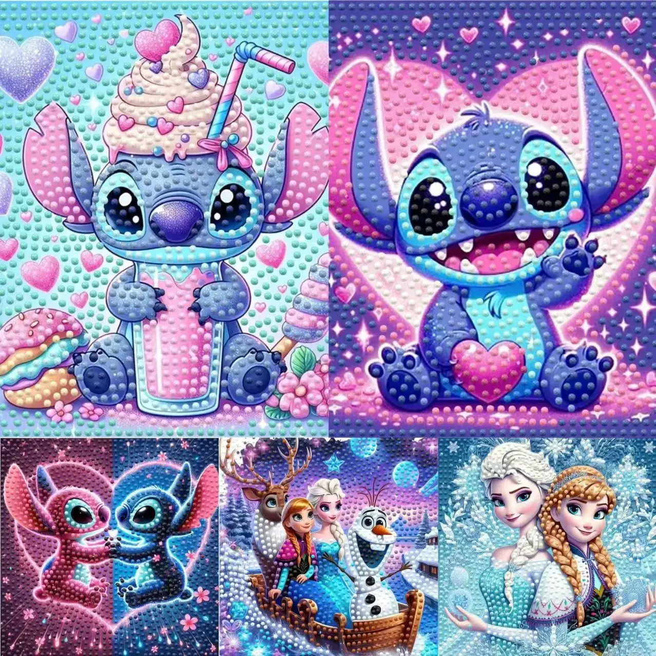 

New Cartoon Stitch Diamond Painting Dot Diamond Art Poster Handmade DIY Relaxation Children's Gift Home Decoration Painting Art