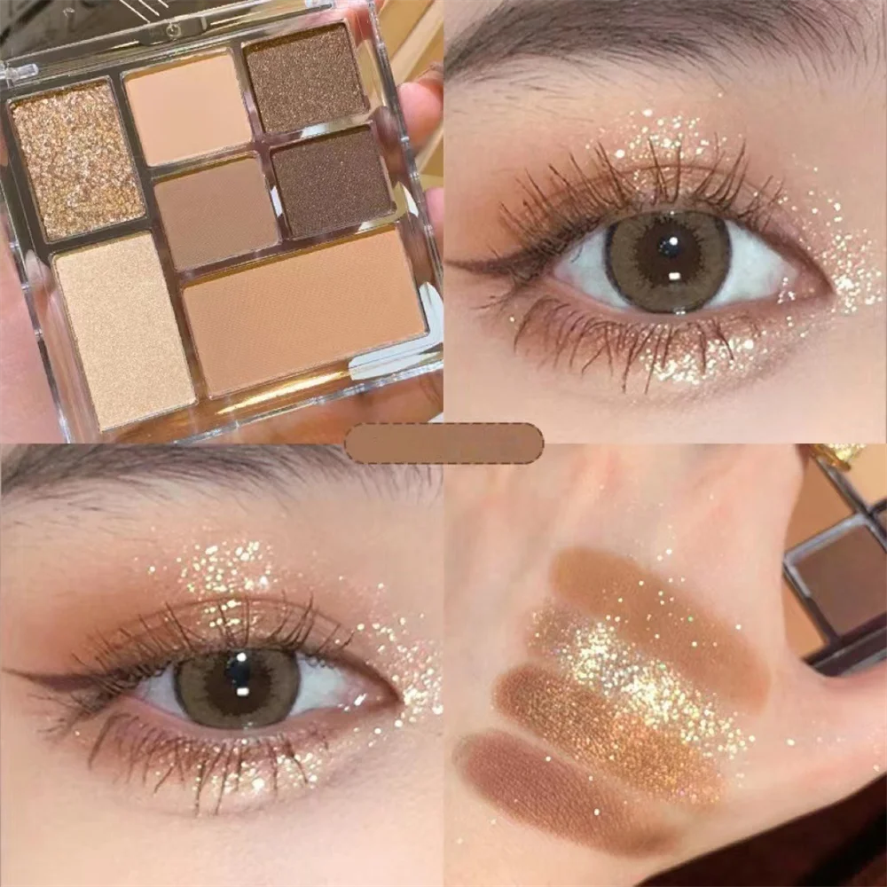 7 Kleuren Glitter Oogschaduw Make-Up Palet Matte Glanzende Oogschaduw Paletten Parelwitte Oogschaduw Ogen Pigmenten Vrouwen Koreaanse Cosmetica