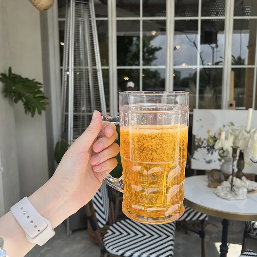 Fake Ice Beer Mug with Double Wall, Novelty Prank Drinking Glass, Trick Cup for Party Gag Gift, Funny with Illusion Layer - view 3