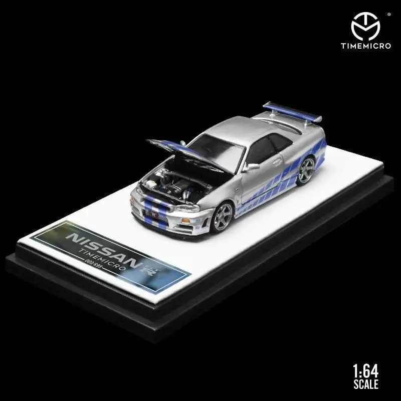 TimeMicro1:64 Nissan GTR R34 Fast & Furious themed painted alloy model