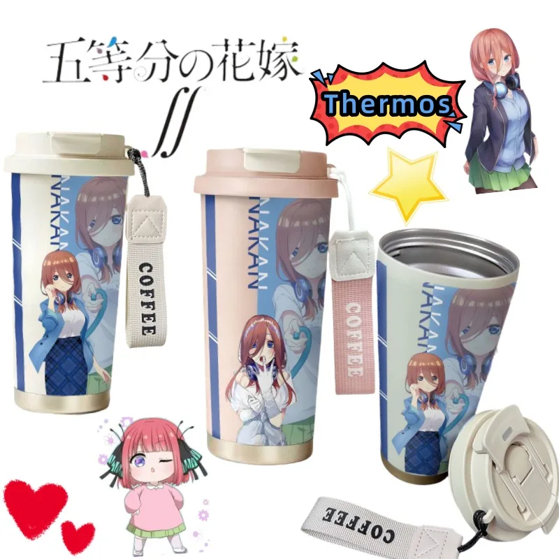 Квинтэссенция квинтуплетов Nakano Miku, высокая цветовая стоимость, новый термос Darl, портативная кофейная чашка из нержавеющей стали с героями мультфильмов для пары