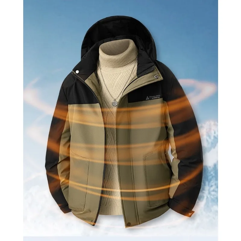 

Loose Down Jacket Fashionable Versatile Cotton-padded Jacket for Autumn Winter New Comfortable Short Long-sleeved Coat for Men