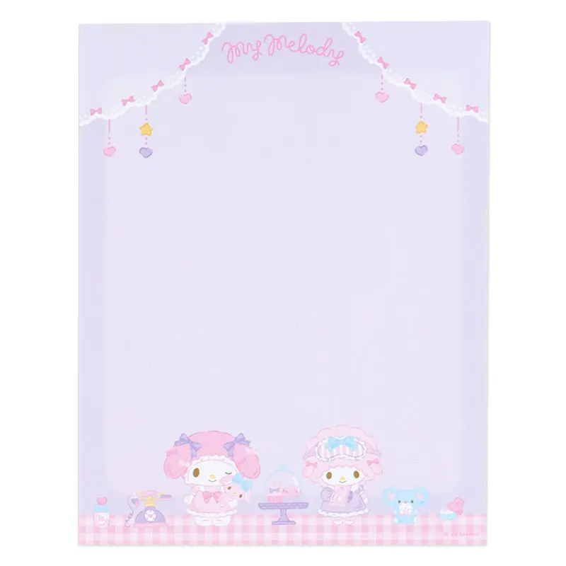 Sanrio Envelope Letterhead with Stickers Set Mymelody Cinnamoroll Kuromi Cartoon Kawaii Anime Plush Toy for Girl Birthday Gift