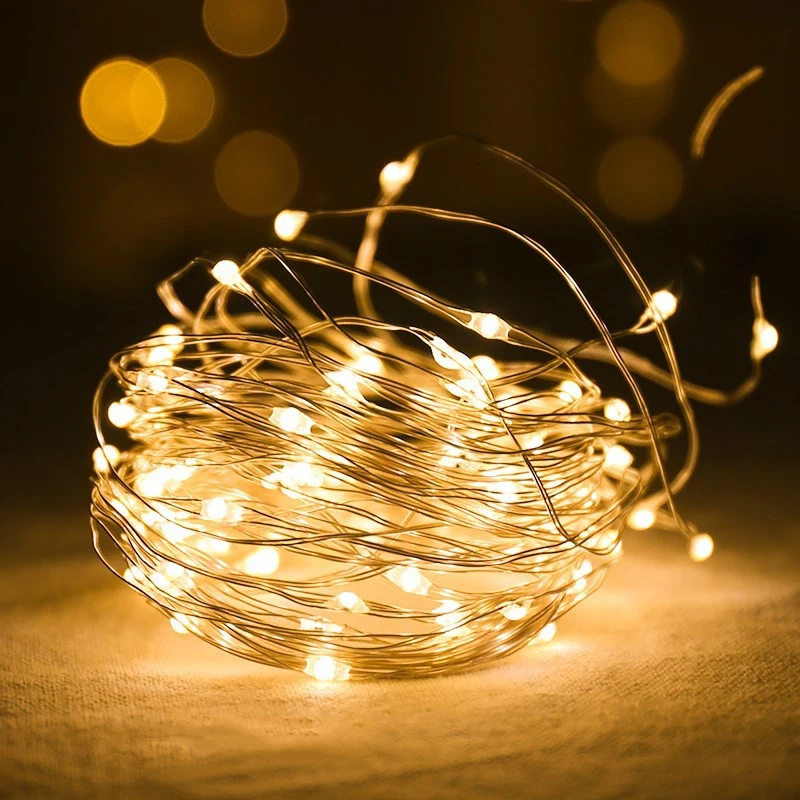 1M/2M LED String Lights Copper Wire A13 Button Battery Fairy Tale Decorative Lamp for Party Garden Home Wedding Christmas Decor