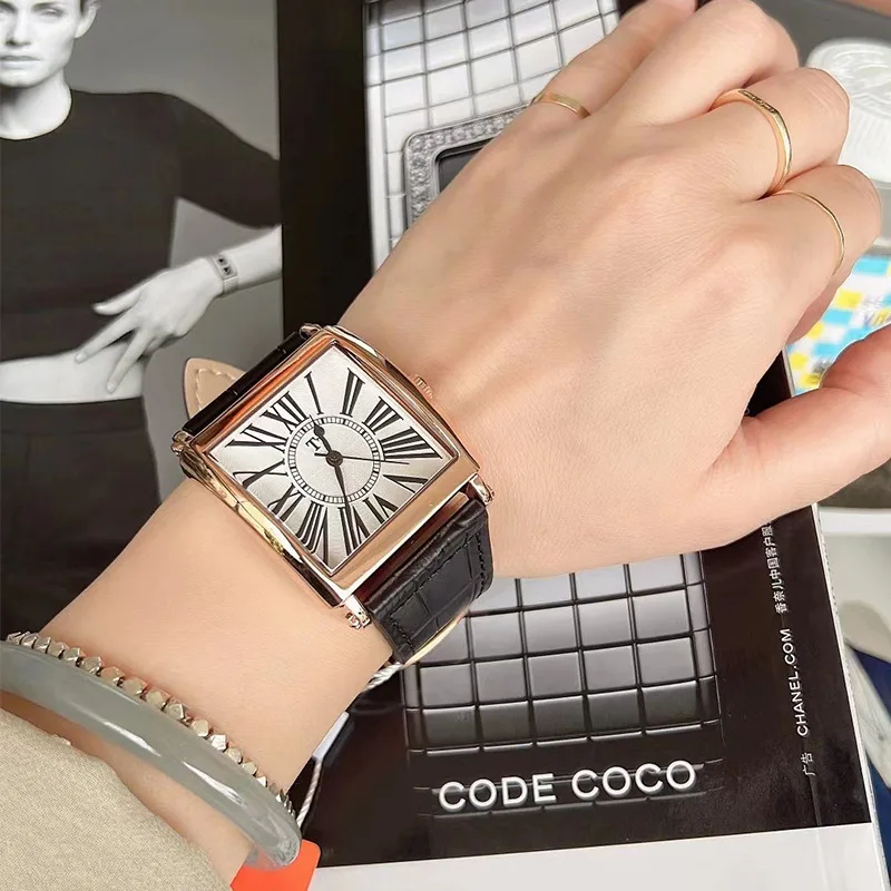 2025 New Vintage Roman Small Square Quartz Watch Student Trend Fashion Automatic Waterproof Ladies Watch Luxury