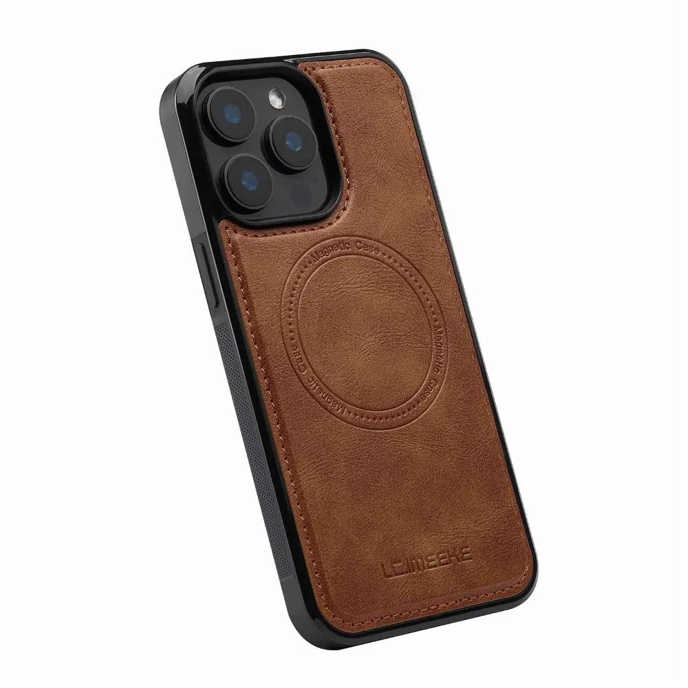 Magnetische Leder-Handyhülle für iPhone 18 17 17e Air 16e 16 15 13 12 11 Pro Max XS Plus Mini Stoßfeste Mag-Safe Weiche Rückseite – Detail 38