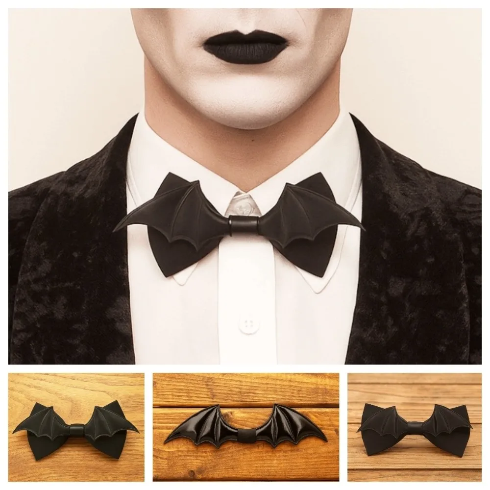 بسيطة بو الجلود هالوين Cravat قابل للتعديل الأسود الخفافيش ربطة القوس فيونكة لينة الإبداعية الرجال ربطة العنق الأولاد #3