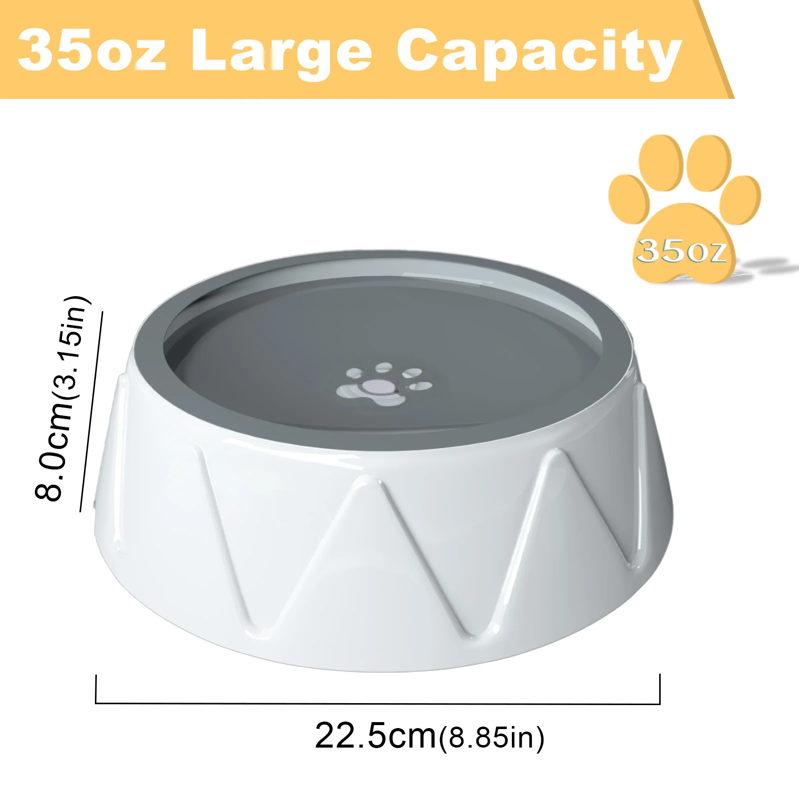 1L Anti-splash Water Bowl For Pet Large Capacity 35oz with Filters Anti Choking Water Feeder Vehicle Carried Pet Water Dispenser