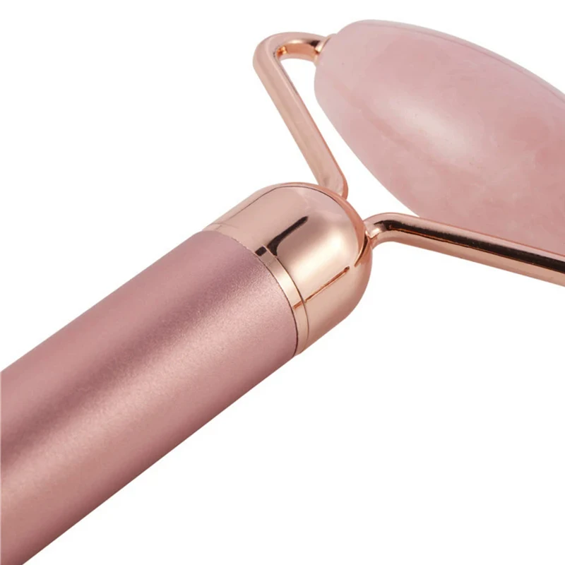 

Natural Rose Quartz Facial Roller, Crystal Face Roller for Gua Sha Massage, Heart Chakra Healing Beauty Tool for Skincare