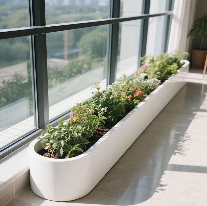 Outdoor wrought iron flower box partition square commercial street flower pot courtyard sales department outside the flower groo