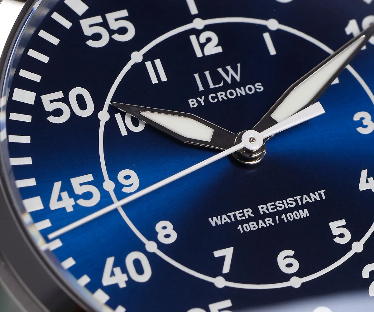 Cronos Pilot Flieger Men Watches 39mm Quartz VH31 Stainless Steel 100M Waterproof  Super Lum Domed Sapphire Crystal Glass L6057M