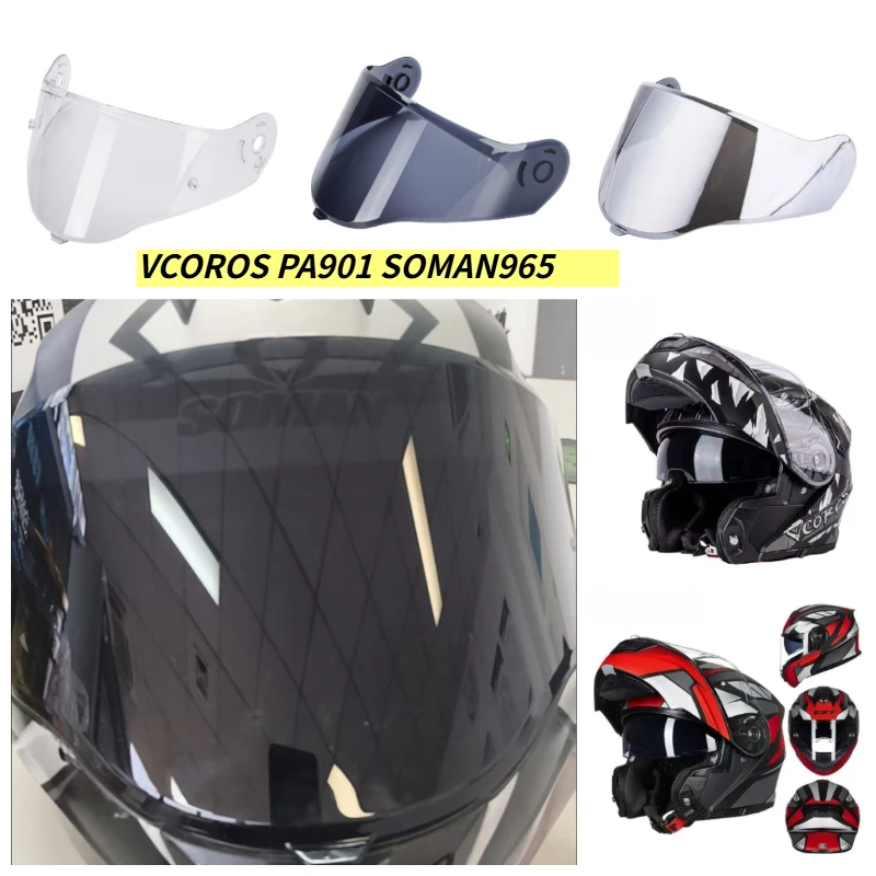 Fits for SOMAN SM965 Flip Up Helmet Shield VCOROS PA901 Shield Replacement Helmet Shield Motorcycle Accessories