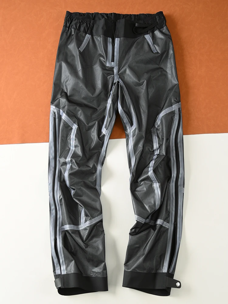 남성 캐주얼 스트레이트 레그 바지 방풍 통기성 내마모성 하드쉘 방수 전면 접착 버드 패턴