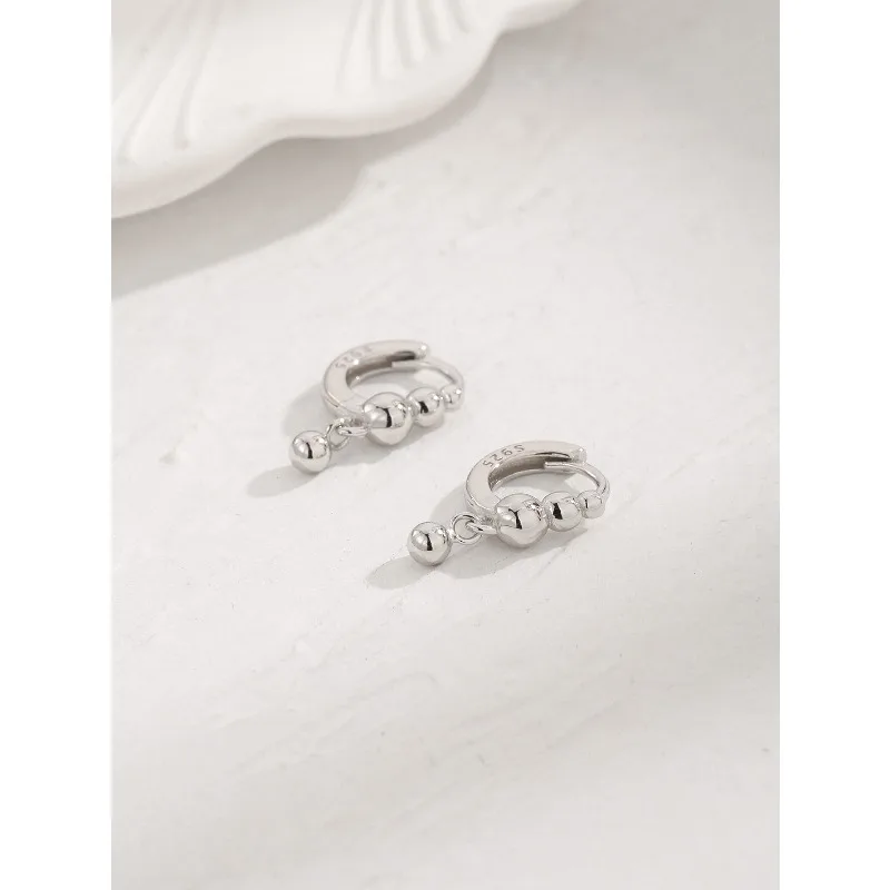 

Ins Stud Earrings Moonstone Jewelry Retro Women's S925 Silver New Temperament Trend Accessories