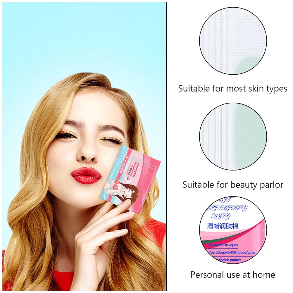 30Pcs Hair Removal Wax Strips for Women Lip Facial Hair Gentle Painless Effective Root Removal Smooth Skin Repair Sensitive Skin