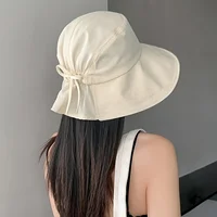 Women's Wide-brimmed Outdoor Sun Hat, Lightweight and Foldable with A Bow, Suitable for Beach Vacations and Outdoor Travel