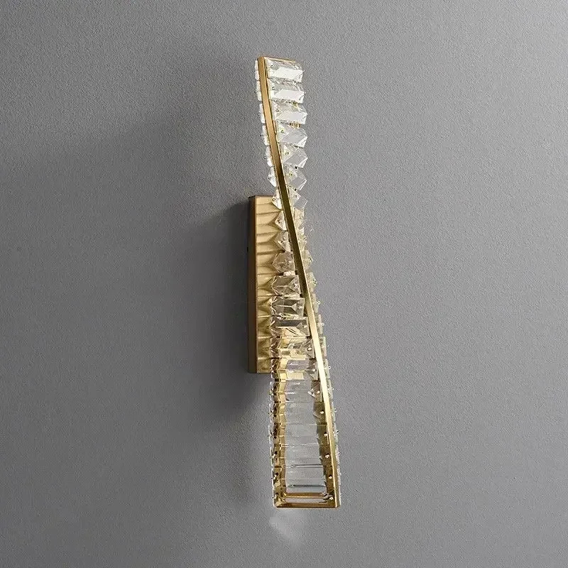 

Modern Irregular Crystal Wall Lamps Gold Steel Luxury Wall Scones Bedside Sofaside Bedroom Indoor Lighting Led Lustre Fixture