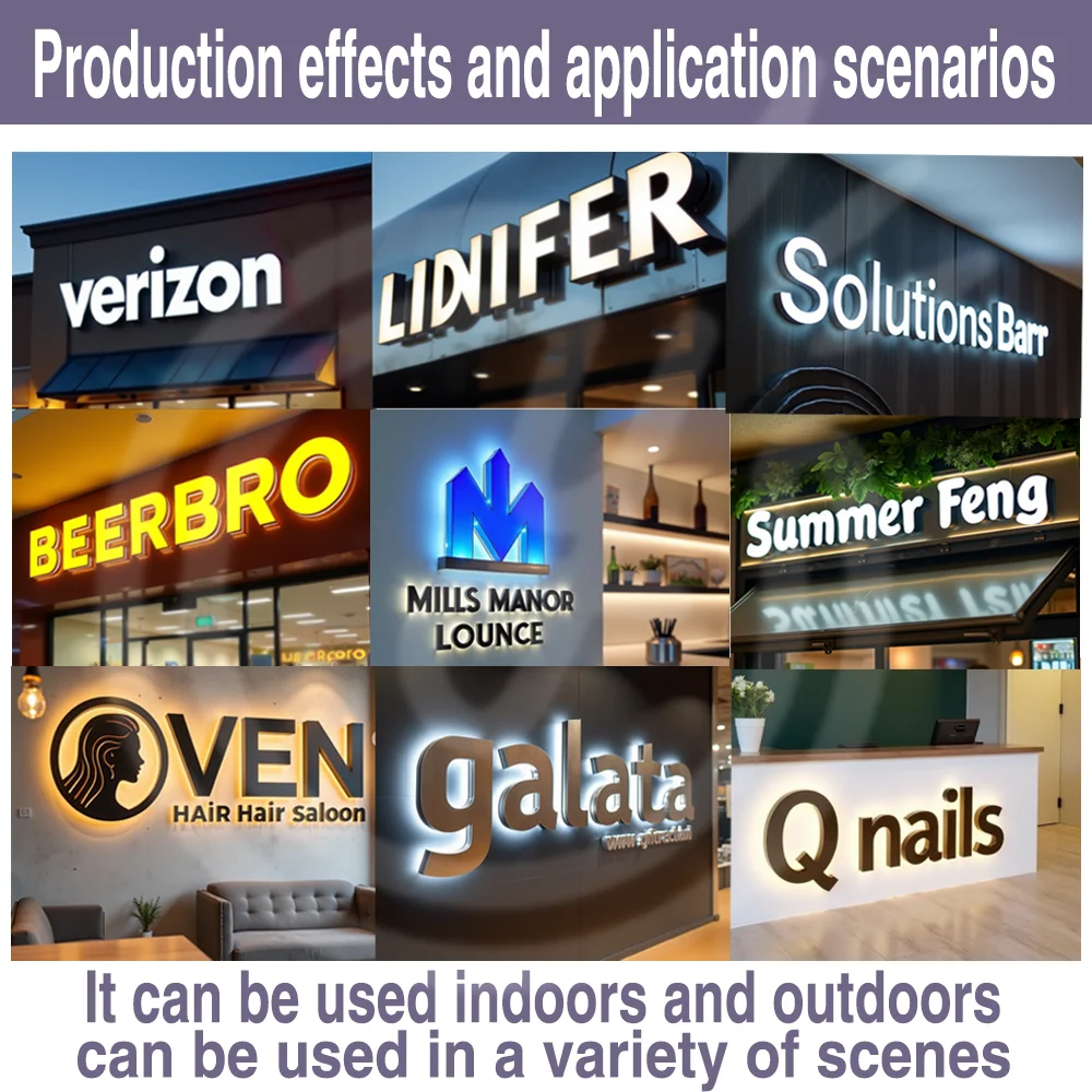 Custom3D светодиодный знак с буквами и подсветкой, металлический для витрины делового магазина, уличный водонепроницаемый светильник с подсветкой, рекламные вывески