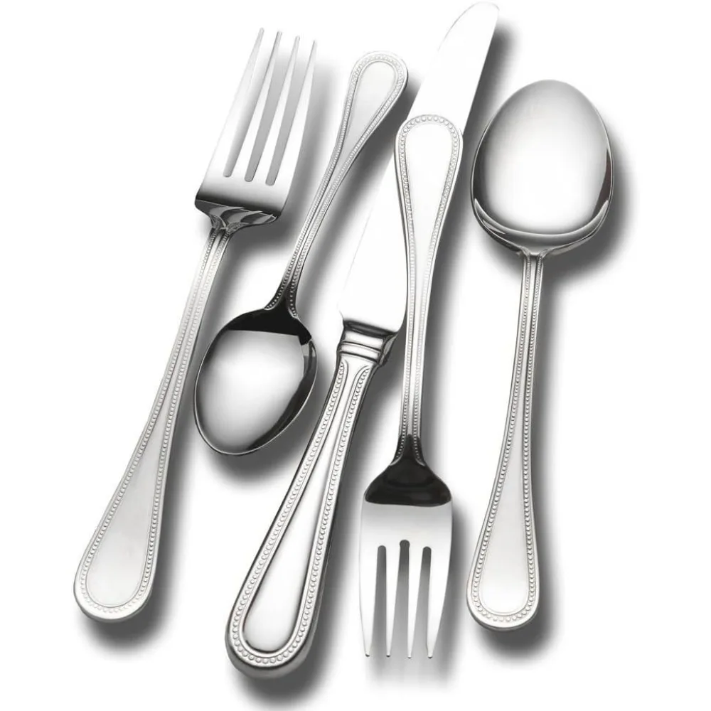 

18/10 Stainless Steel 65-Piece Flatware Set for 12 with Serving Cutlery