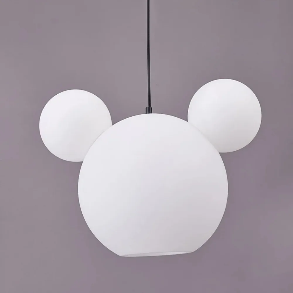 Nordic Light Luxury Modern Minimalist Mickey Cartoon Room Home Decoration Chandelier Children's Room Girl Boy Bedroom Lamp