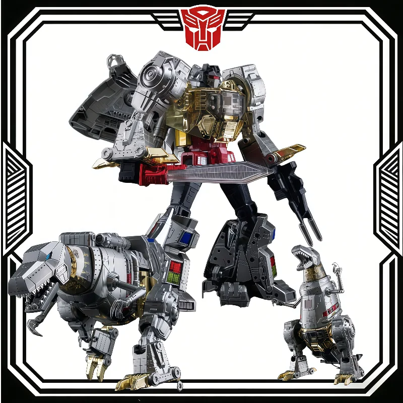 In Stock Oversize MP08 Grimlock Action Figure Stainless Steel Effect Full Paint T-Rex Transformable Robot Model Gifts Toys