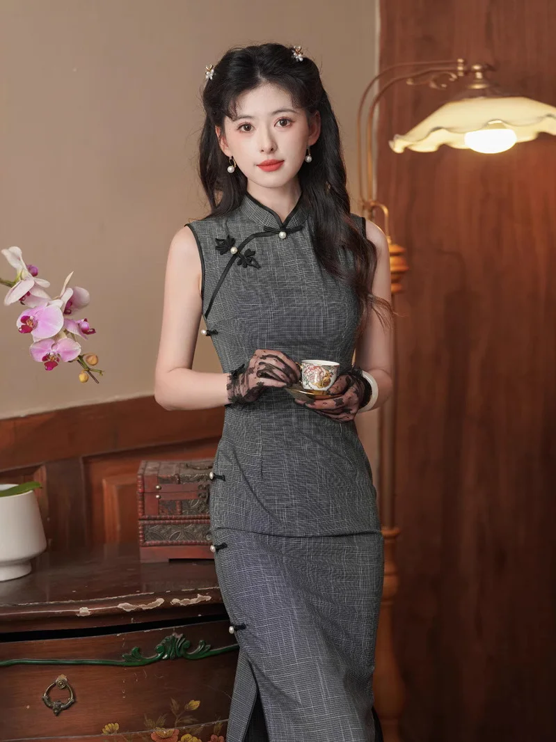 

Ele Long New Chinese Sle Svel Summer Dr 2026 Vintage Aosphere Qipao Dr for Women Breathable Thin Material