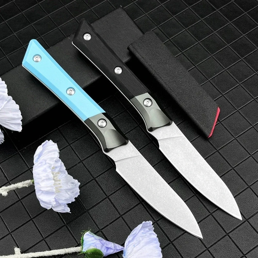 EDC Outdoor Fixed Blade Knife, 3.54 Inch 9Cr13Mov Fixed Blade, Fruit Knife Ergonomic Lightweight Portable Camping Practical Tool