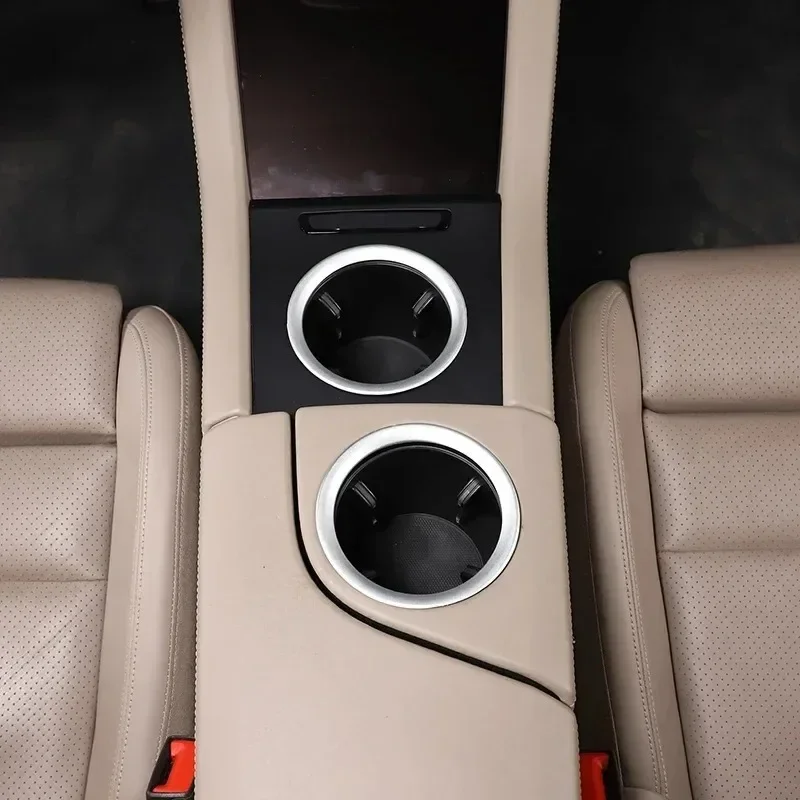 

For Porsche Taycan 2019-2024 Aluminum Alloy Red/Blue Car Central Control Water Cup Holder Trim Ring Interior Car Accessories