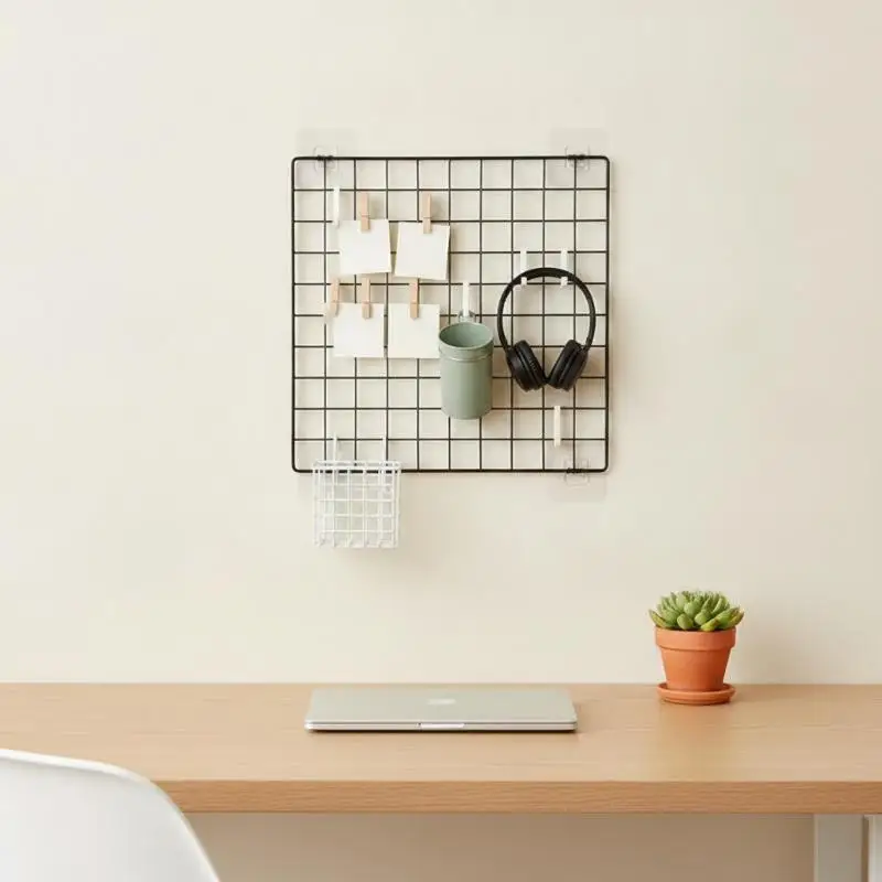 Metal Grid Creative Art Display Rack Rustproof Panel for Photo Hanging Jewelry Booth Craft Fairs