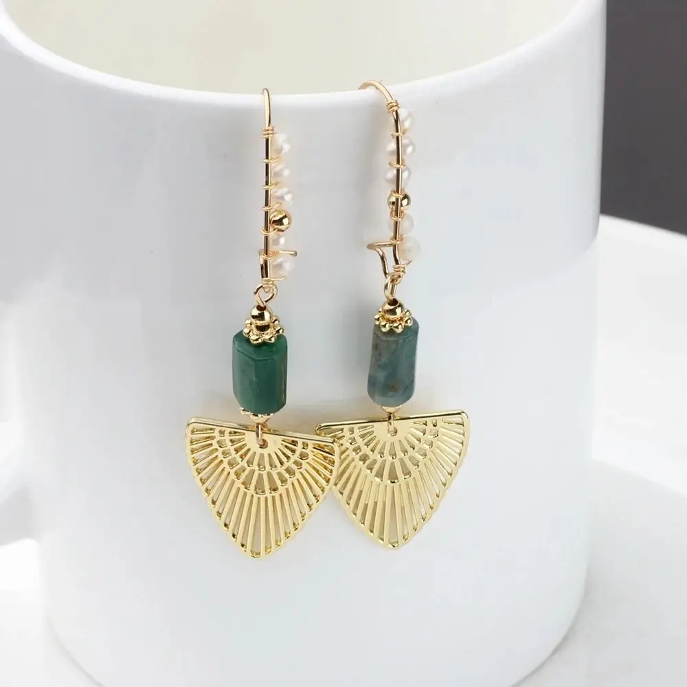 3 buah/lot baru seng logam campuran jimat Linker konektor kipas berbentuk DIY buatan tangan anting liontin berongga daun DIY perhiasan anting membuat