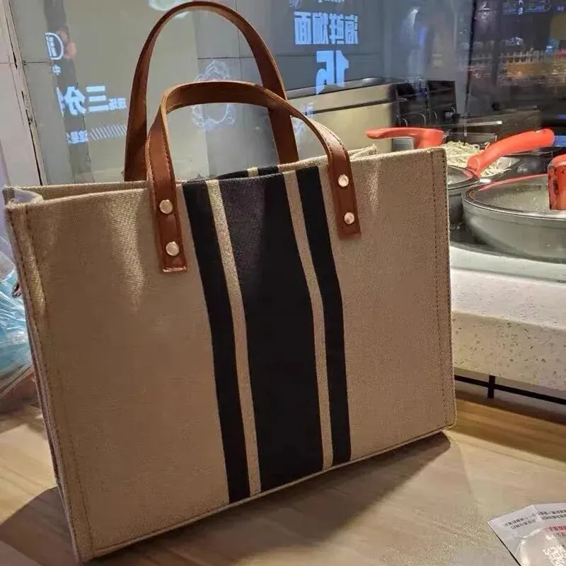 Casual Canvas Stripe Pattern Wielofunkcyjna torba podróżna o dużej pojemności Torby szkolne dla kobiet Codzienne torby